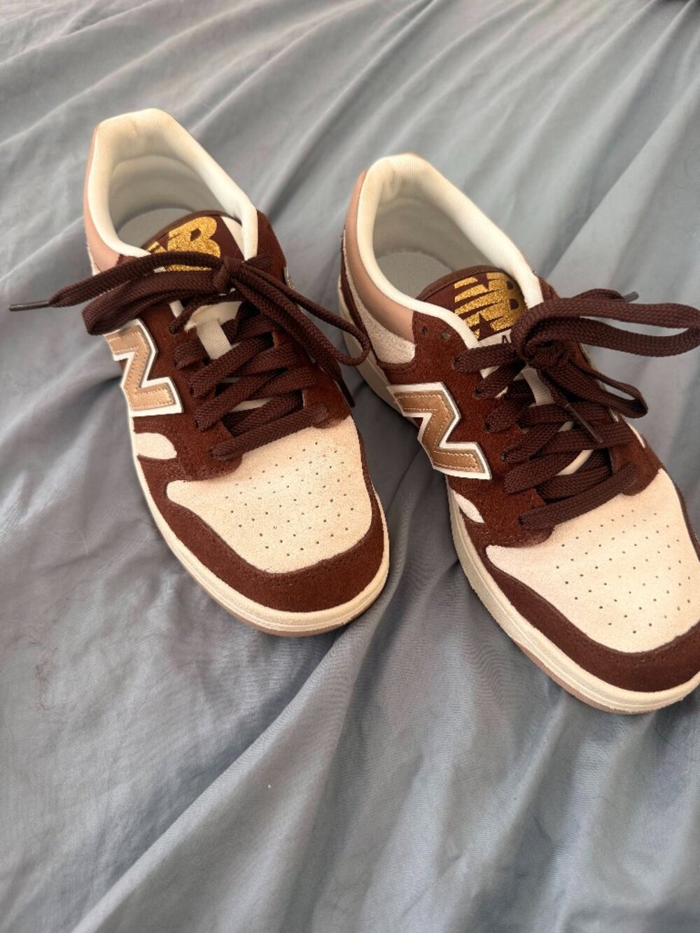 New Balance 480 Brown & White Sneakers| Men size 6 | Women size 7.5